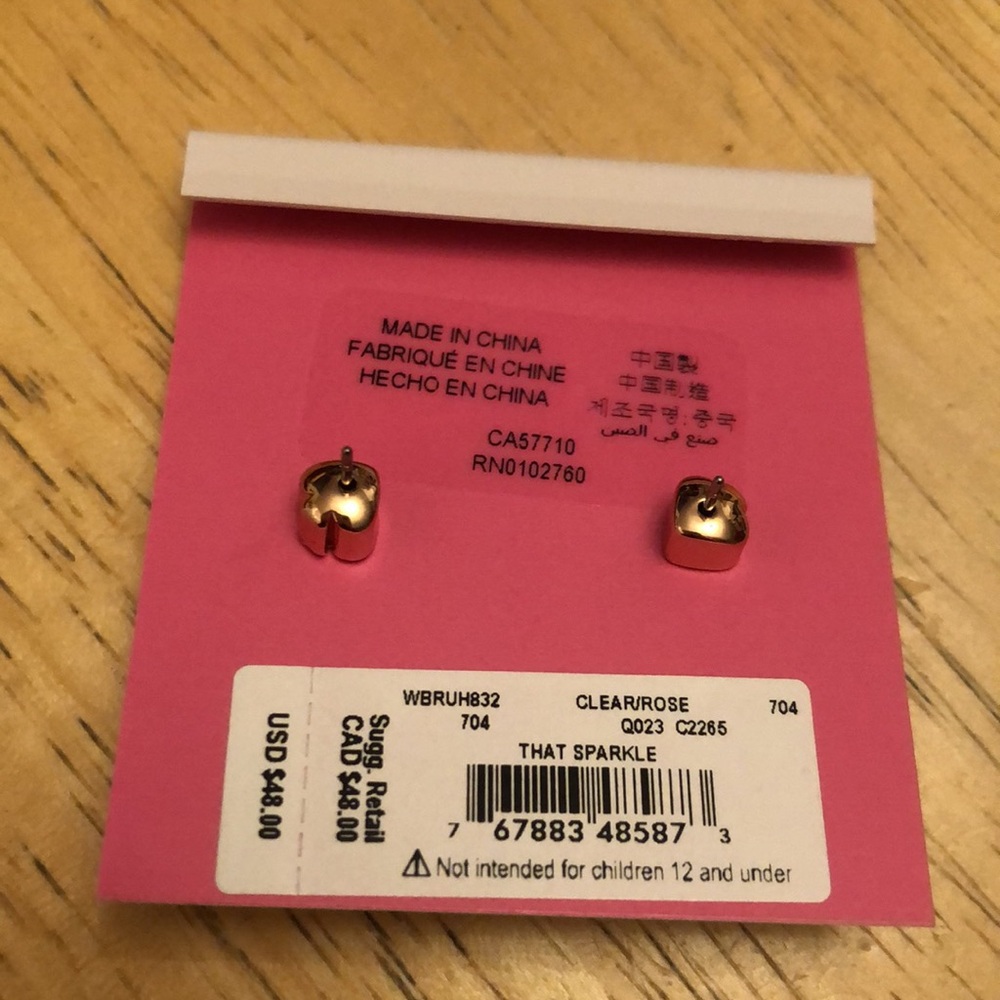 Kate Spade That Sparkle Large Round Rose Gold Tone & Clear CZ Stud Earrings NWT - Picture 8 of 15